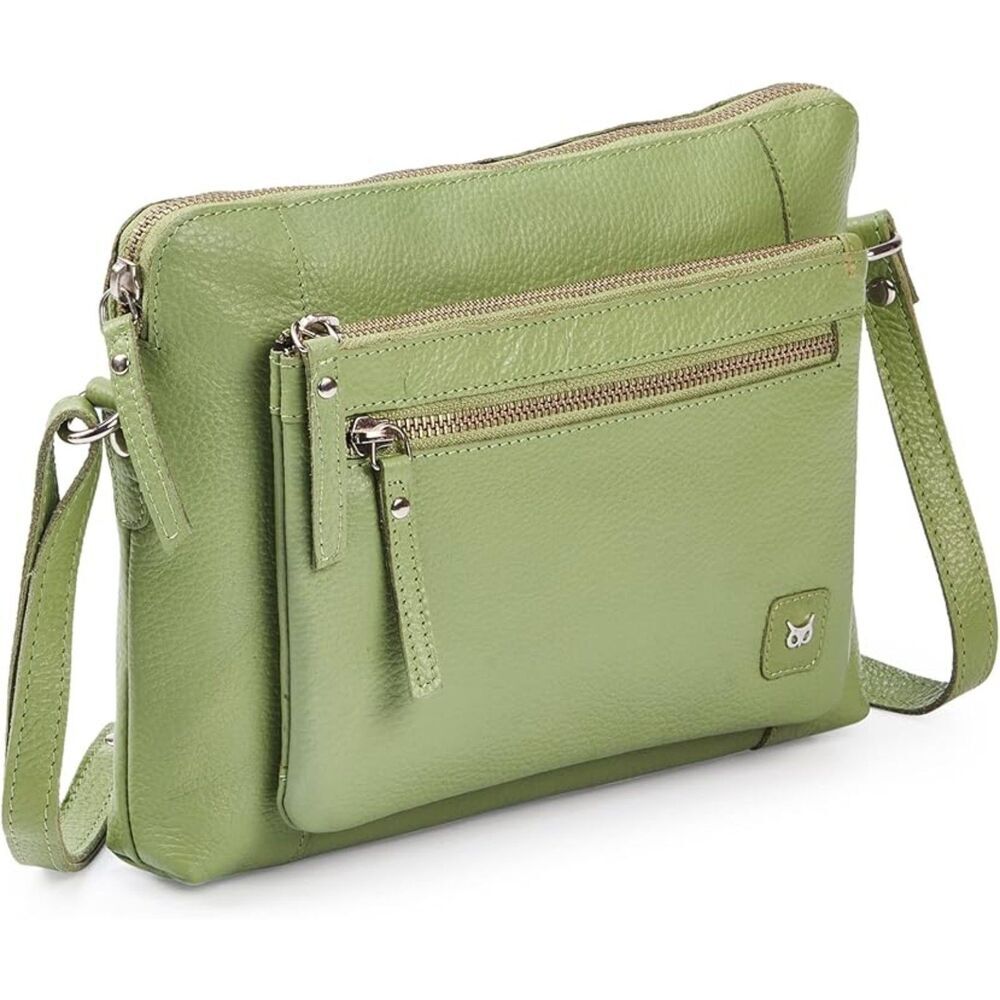 Women Sage  Imported Leather Polyester Small Soft Pebbled Crossbody Shoulder Bag